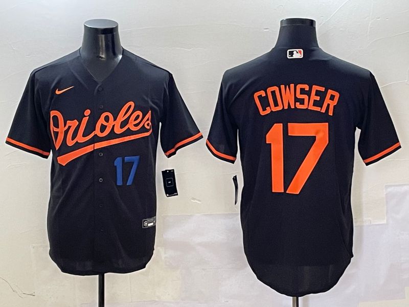 Men Baltimore Orioles 17 Cowser Black Game 2025 Nike MLB Jersey style 7